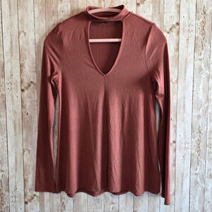 Women's Express Brown Long Sleeve Top Size S